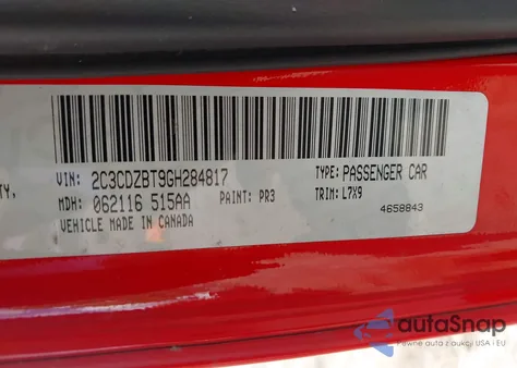 2016 Dodge Challenger R/T из США, поврежденный, VIN 2C3CDZBT9GH284817